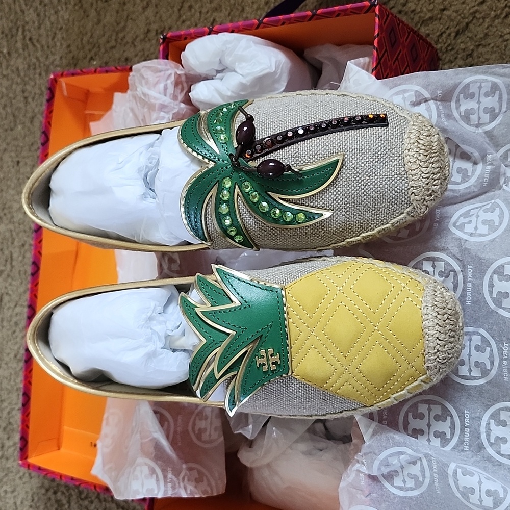 Tory Burch Castaway Flat Espadrille- linen